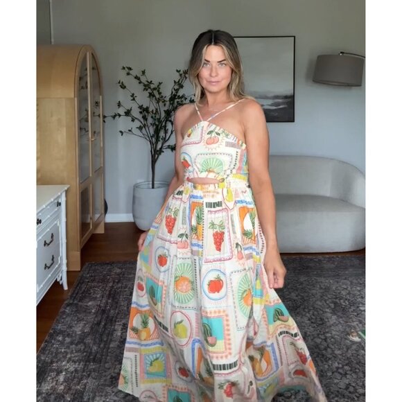 Petal & Pup Madeira Maxi Dress in Agata Fruit Print - Picture 1 of 9